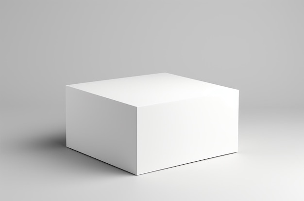 Mockup tall white box on white background Generative AI