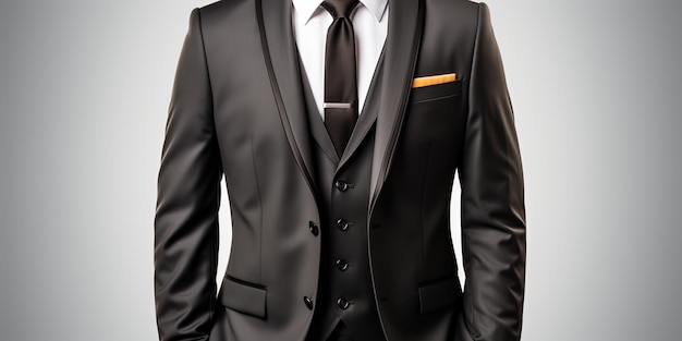 Mockup of a tuxedo suit on a transparent background a suit with a tie