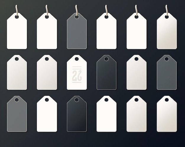 Mockup Twenty Four White Price Tag Tag Isolated Stock In The St