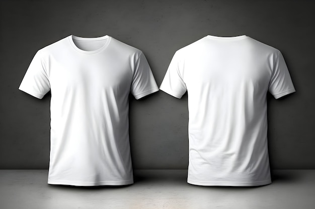 Mockup of two white tshirts back and front