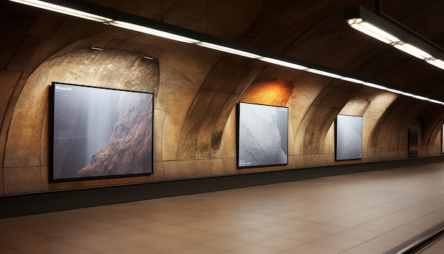 mockup in underground metro Stockholm