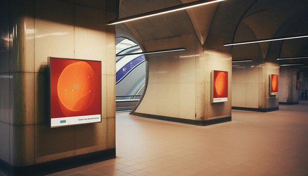 mockup in underground metro Stockholm