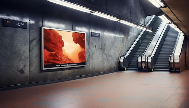 mockup in underground metro Stockholm