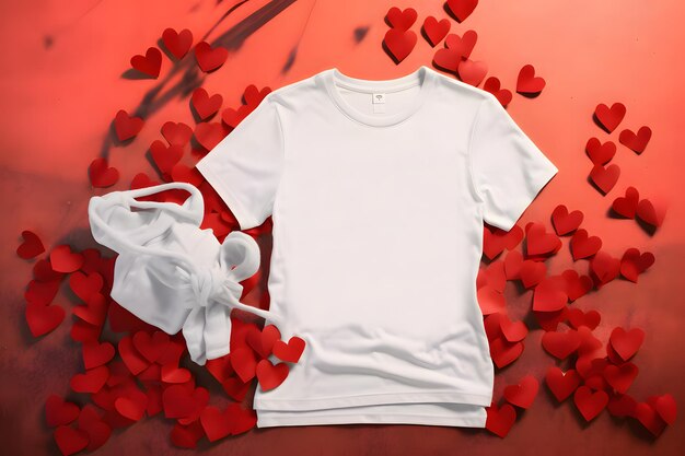 Photo mockup of a valentine white tshirt blank valentine white shirt mockup