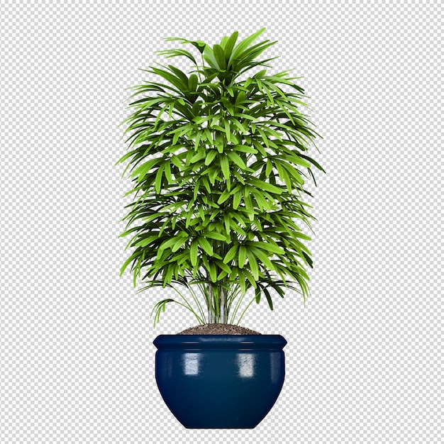 Mockup van 3D-gerenderde planten in pot