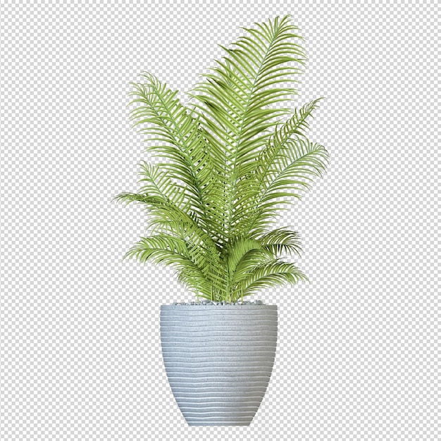 Mockup van 3D-gerenderde planten in pot