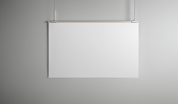 Mockup van blanco papier dat aan de muur hangt