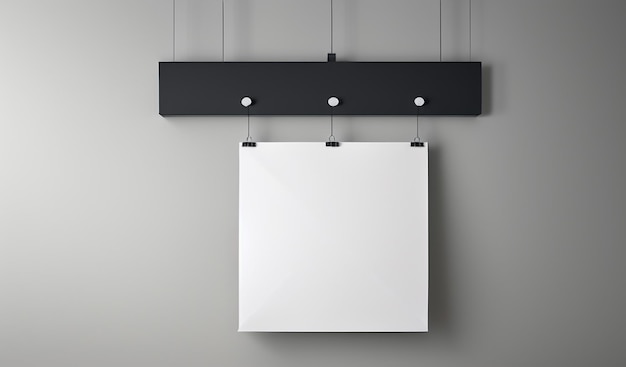 Foto mockup van blanco papier dat aan de muur hangt