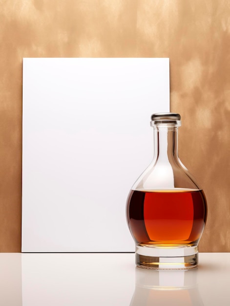 Mockup van cognacfles met blanco label