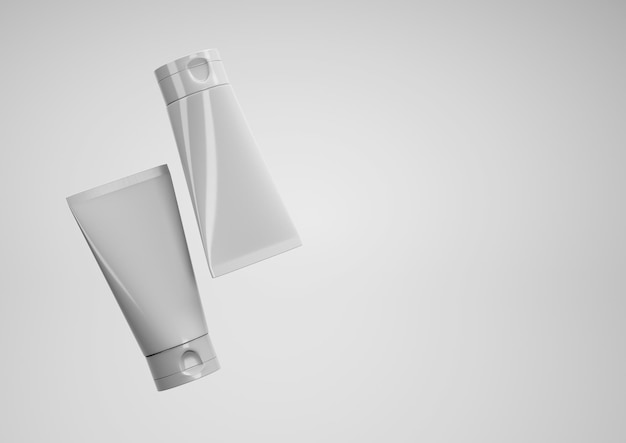 Mockup van crème buis op witte achtergrond 3d render