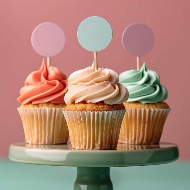 Foto mockup van de cupcake.