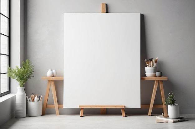 Mockup van de kunststudio van Canvas Creations