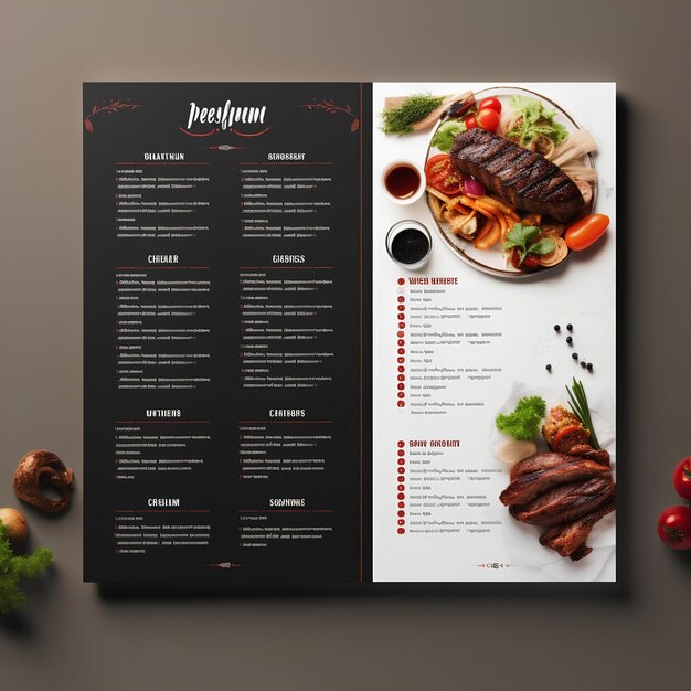 mockup van de menu lijst van het restaurant generatief Ai