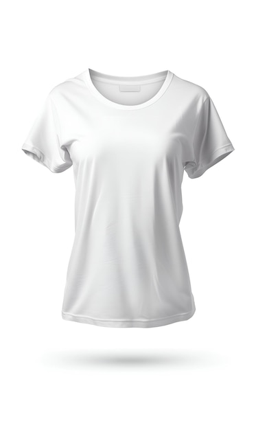 mockup van een gewone vrouwen witte T-shirt geïsoleerde witte achtergrond