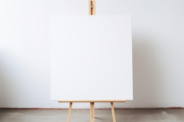 Foto mockup van een leeg doek op een kunstenaars easel generatieve ai