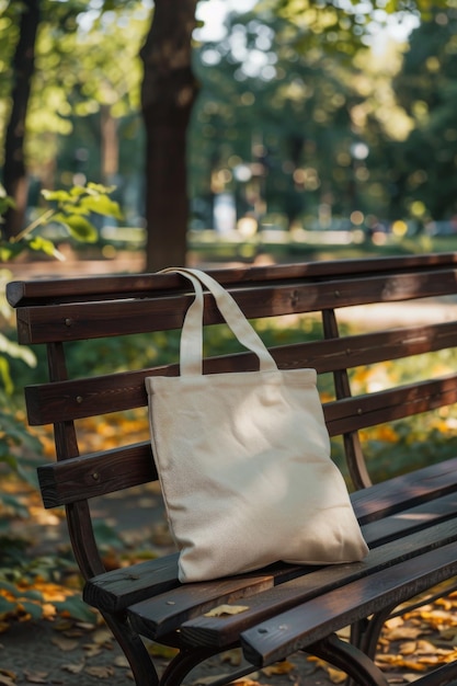 Foto mockup van een lege eco-canvas tas