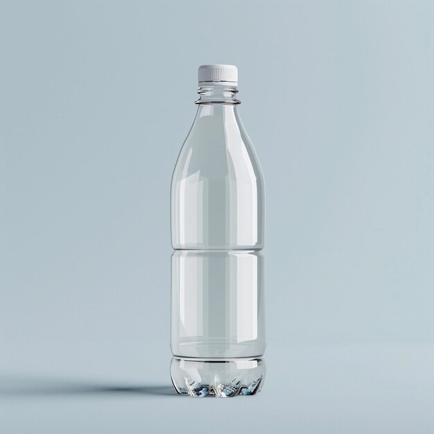 Mockup van een plastic fles op een vaste heldere achtergrond