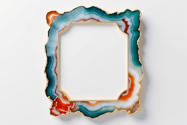 Foto mockup van het frame van agate slice