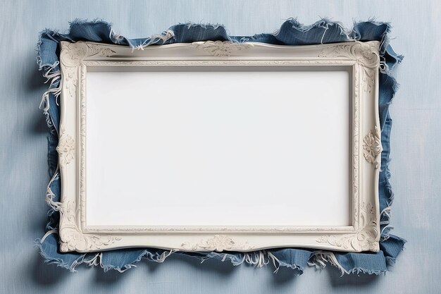 Foto mockup van het frayed denim frame