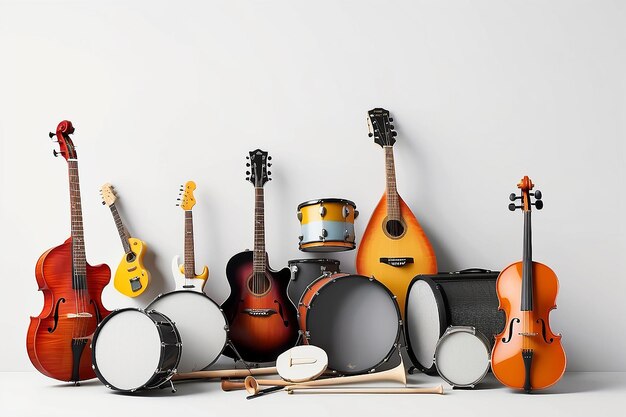 Foto mockup van muziekinstrumenten