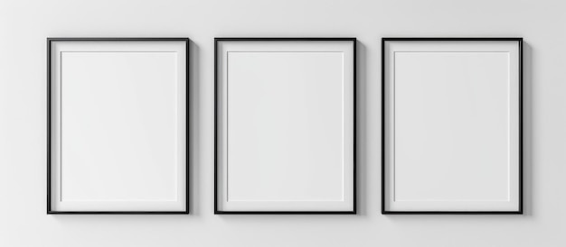 Foto mockup van witte posters met zwarte frames op een gewone achtergrond