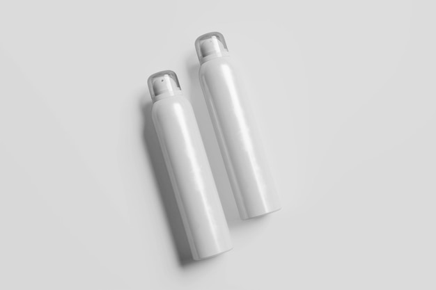 Mockup van witte sprayflessen