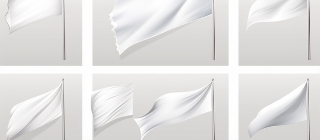 Photo mockup vector banners collection of white flags to use as banne