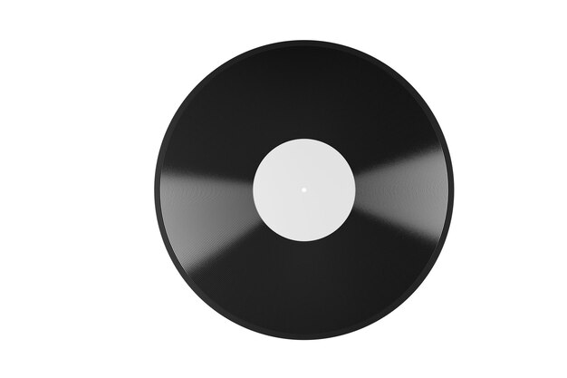 Mockup of a vinyl record on white background 3d render