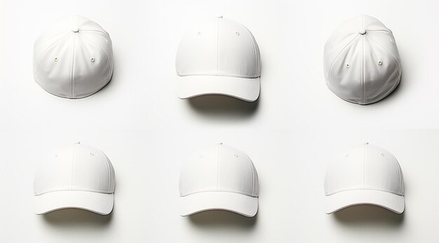 Mockup White Baseball Cap With 4 Opening Positions In The Style