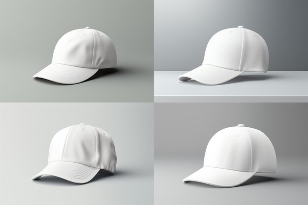 Photo mockup white baseball hat mockup in the style of chen zhen mini