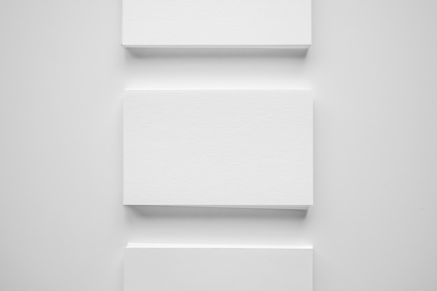 Mockup white business card on white background