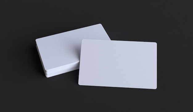 Mockup of white business cards stack 3d render