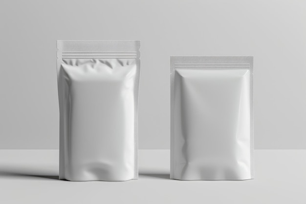 Mockup of white doypack isolated on background ai generated