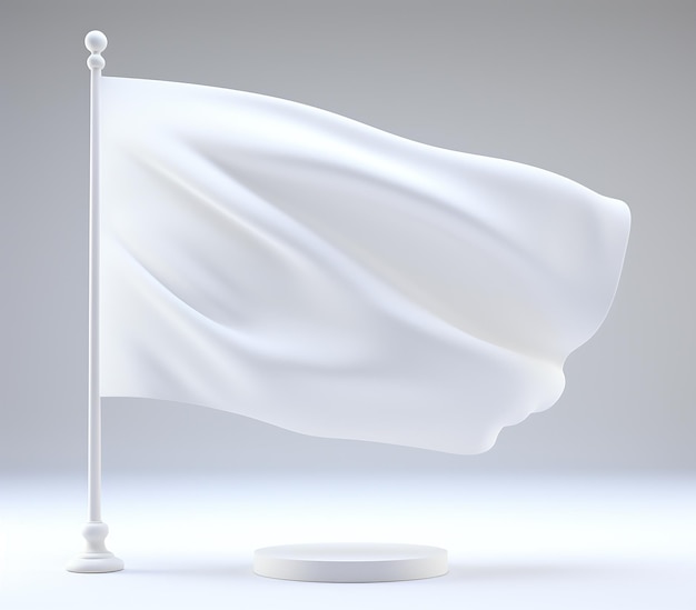 Макет белого флага с белыми буквами на белом фоне