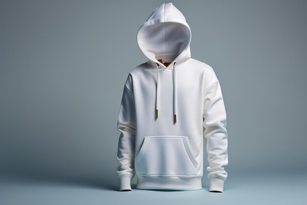 Photo mockup white hoodie template mockup hoodie 3d