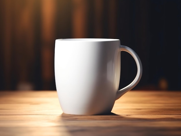 Mockup of a white mug on old school background