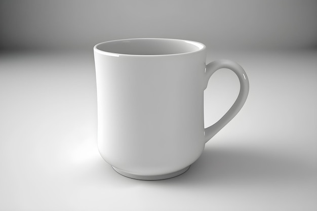 Mockup of a white mug with the word coffee on it