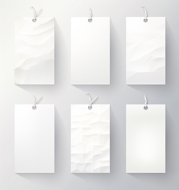 Mockup White Paper Tags Tags In The Style Of Realistic Yet Styl