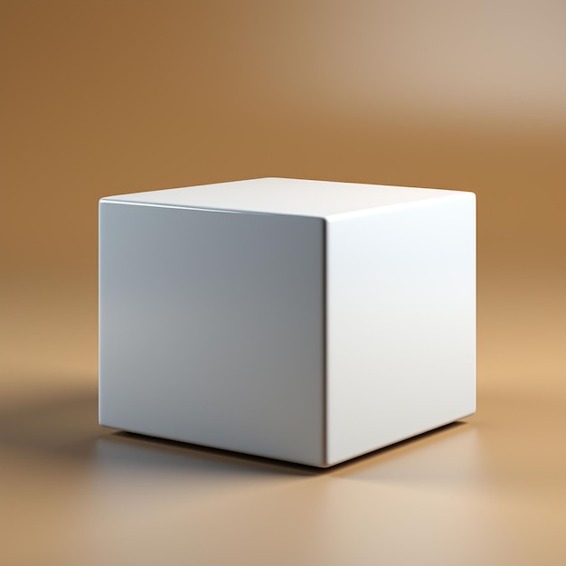 Mockup of a white square box on a white background