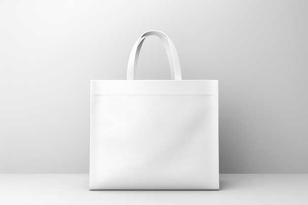 Foto mockup borsa tote bianca mockup con carta bianca nello stile di s