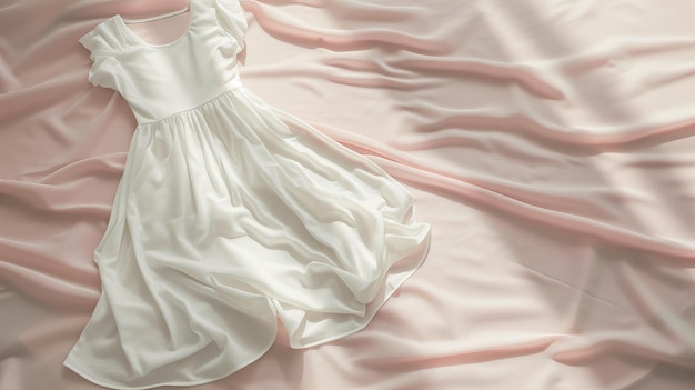 Мокет белой женской хлопчатобумажной одежды на розовом фоне Мокет готов к вашему предварительному просмотру дизайна