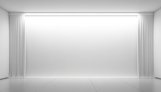 Мокет с чистым и минималистским фоном элегантные белые панели скрытые освещение и тени