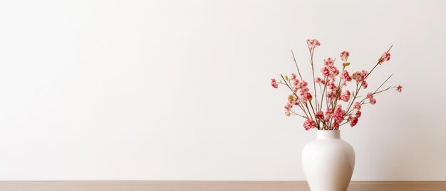 Mockup with empty space and vase with flowers Still life composition Spring time floral compositio