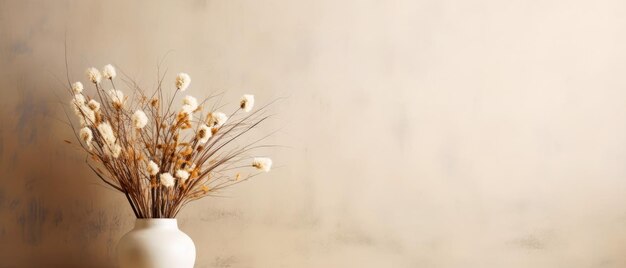 Mockup with empty space and vase with flowers Still life composition Spring time floral compositio