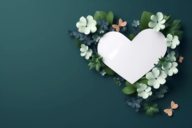 a mockup with a heart for Valentines day a romantic postcard template