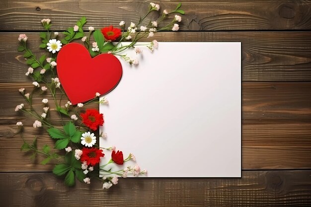 a mockup with a heart for Valentines day a romantic postcard template