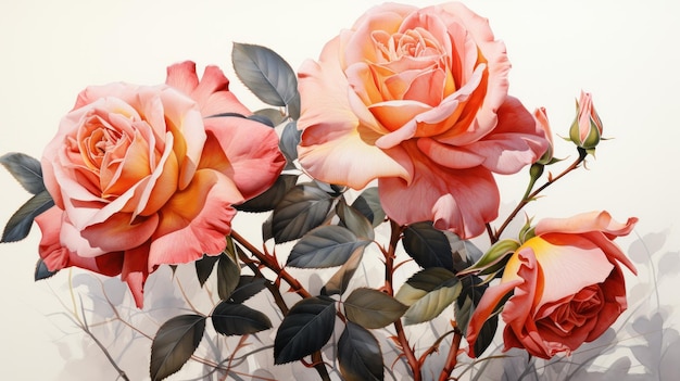 макет с розами HD 8K обои стоковое фотографическое изображение