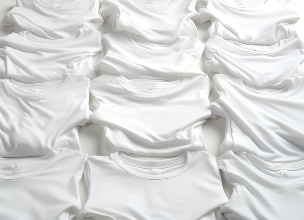 Mockup Witte Mock Te-shirts Stock Foto In de stijl van gelaagd