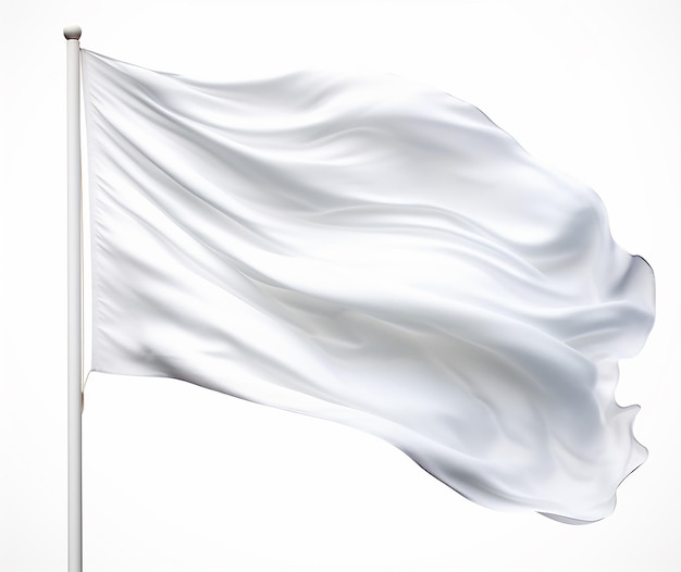 Mockup witte vlag zwaaien in de wind voor de onafhankelijkheidsbeweging