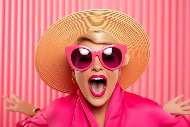 Foto mockup di una donna con un turbante rosa per la giornata del cancro